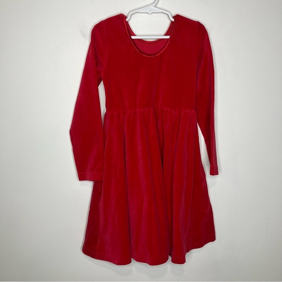 Hanna Andersson red velour skater dress pockets fit & flare Christmas size 6/7 - Picture 5 of 8